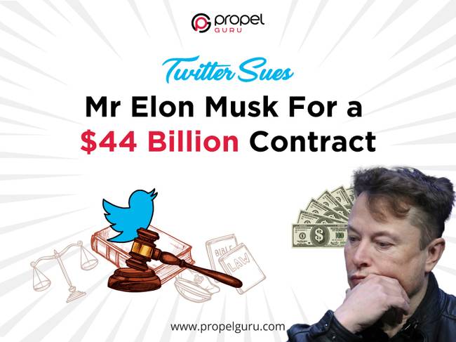 You are currently viewing Twitter Sues Mr. Elon Musk For a $44 Billion Contract